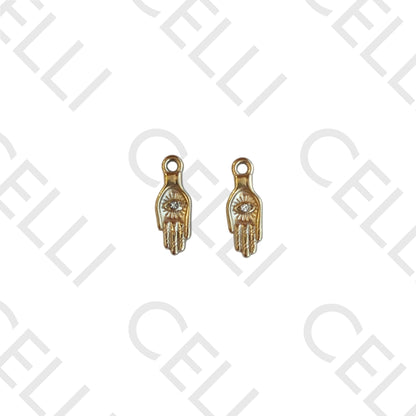 Medalha de Aço - mão com brilhante (2 und.)