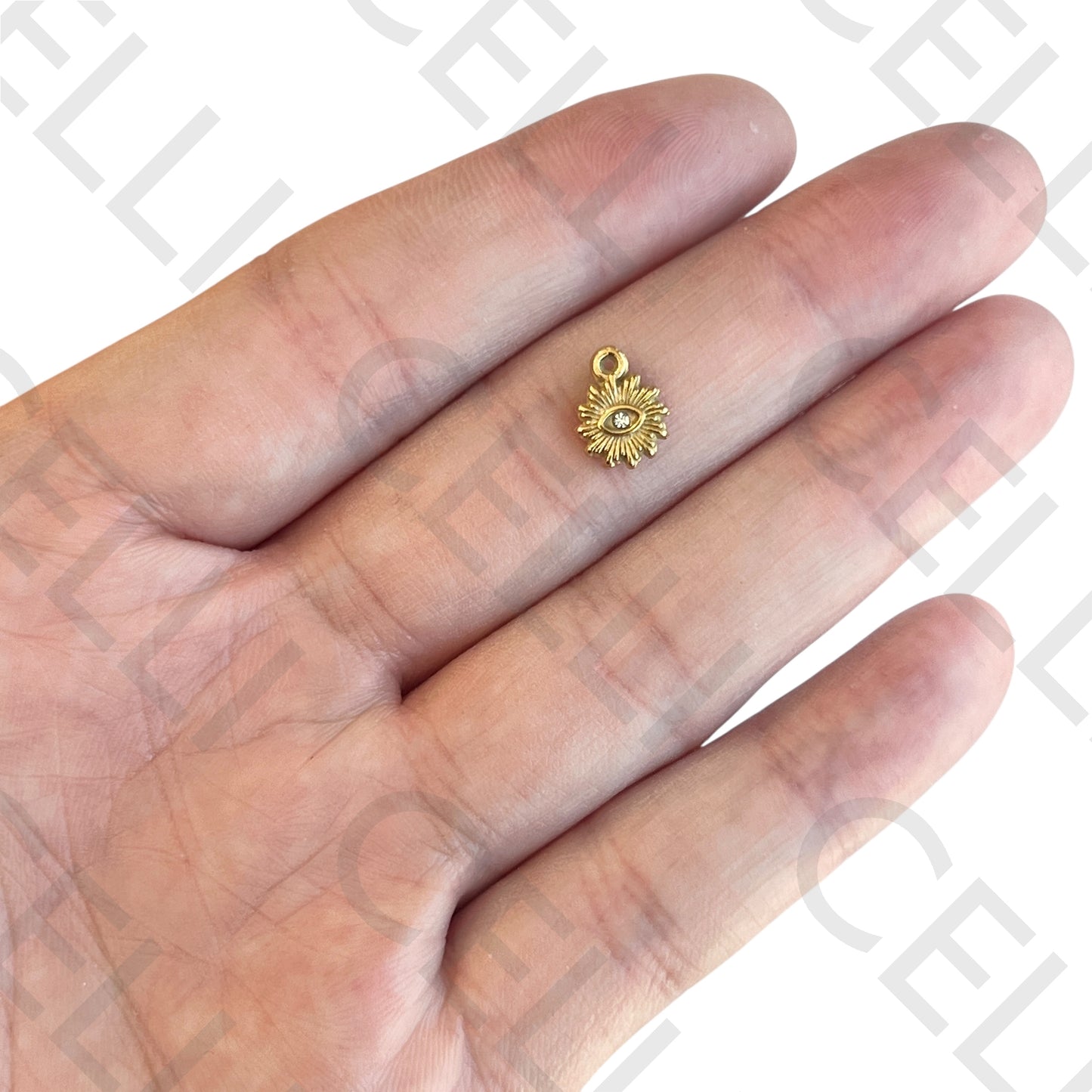 Medalha de Aço - sol com brilhante (2 und.)