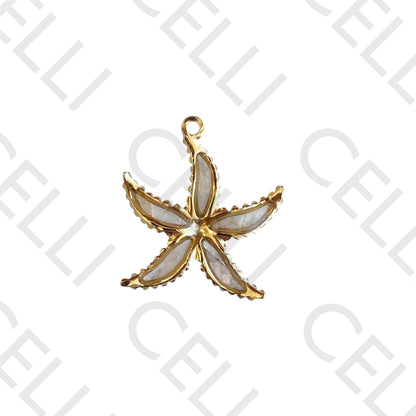 Steel Medal - starfish with natural mother-of-pearl (1 unit)