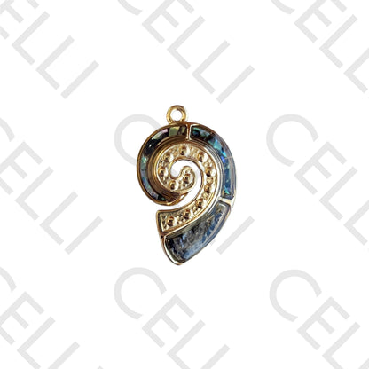 钢制奖章 - 带天然母贝的螺壳 (1个)