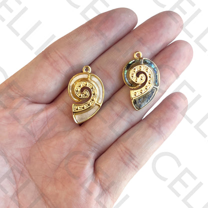 钢制奖章 - 带天然母贝的螺壳 (1个)