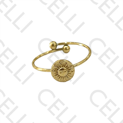 Steel Ring - detailed sun