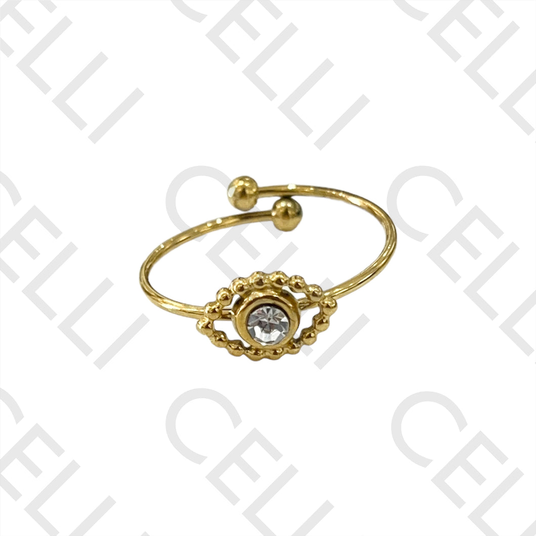 Anillo de acero - ojo con diamante