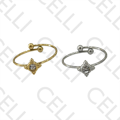 Steel Ring - with brilliant