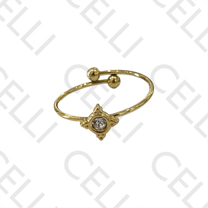 Steel Ring - with brilliant