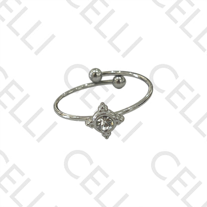 Steel Ring - with brilliant