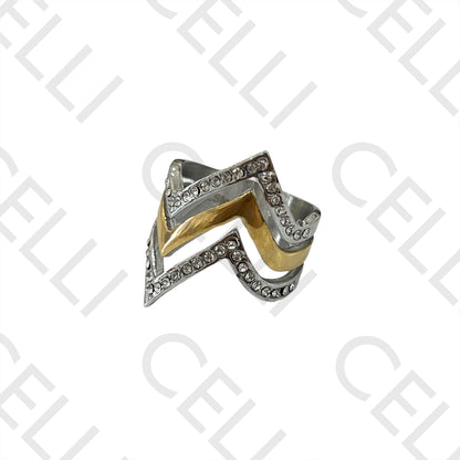 Steel Ring (dual color) - zig zag
