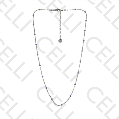 Colar de Aço Simples - bolinhas esmaltadas