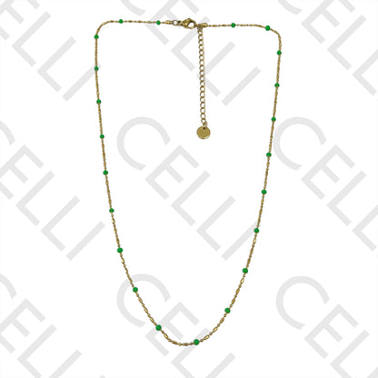 Colar de Aço Simples - bolinhas esmaltadas