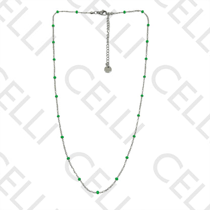 Colar de Aço Simples - bolinhas esmaltadas