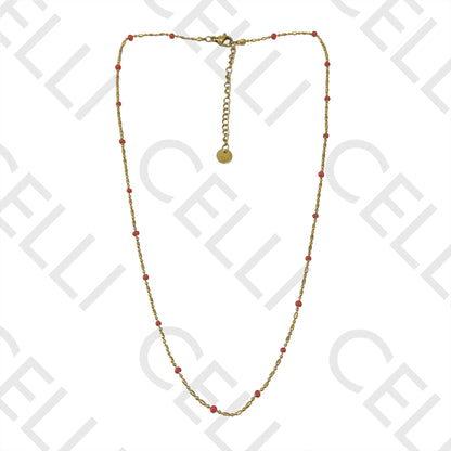 Colar de Aço Simples - bolinhas esmaltadas