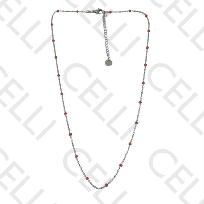 Colar de Aço Simples - bolinhas esmaltadas