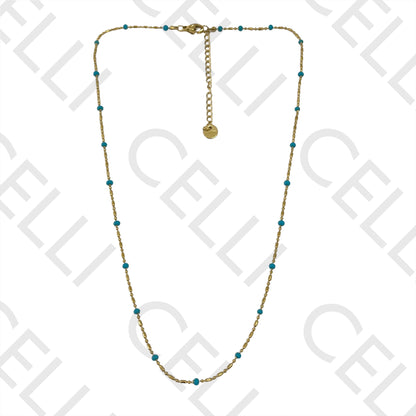 Colar de Aço Simples - bolinhas esmaltadas