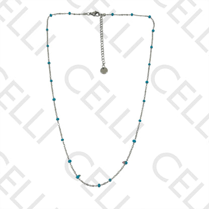 Colar de Aço Simples - bolinhas esmaltadas