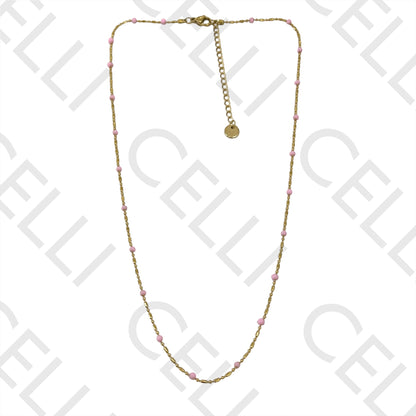 Colar de Aço Simples - bolinhas esmaltadas