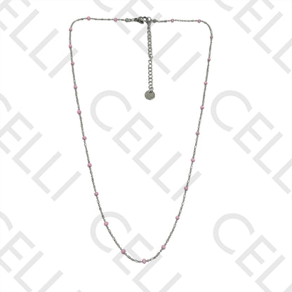 Colar de Aço Simples - bolinhas esmaltadas