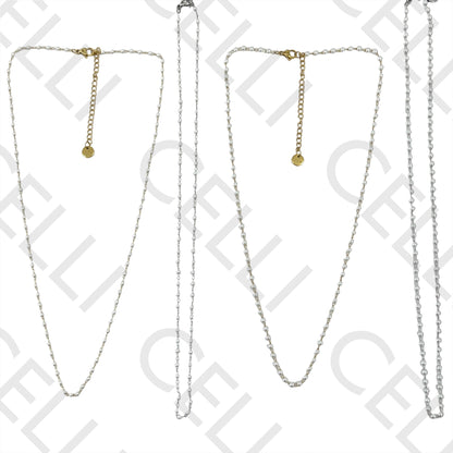 Colar de Aço simples - pérolas