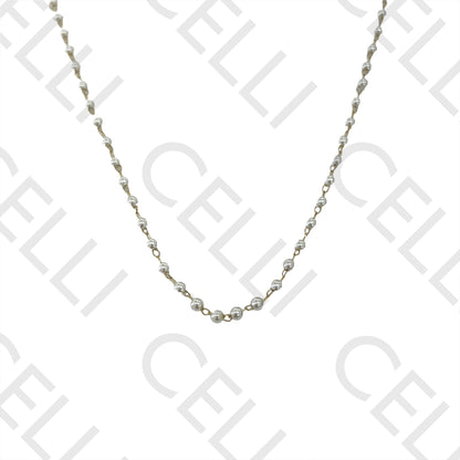 Colar de Aço simples - pérolas