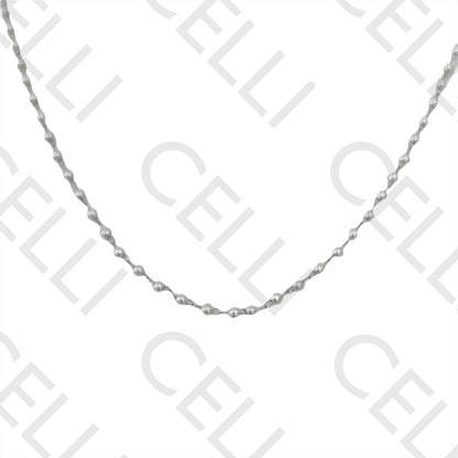 Colar de Aço simples - pérolas