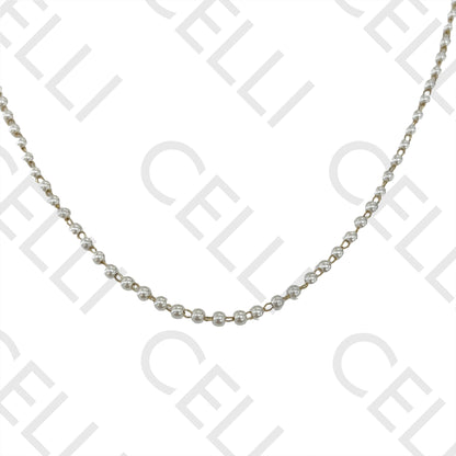 Colar de Aço simples - pérolas