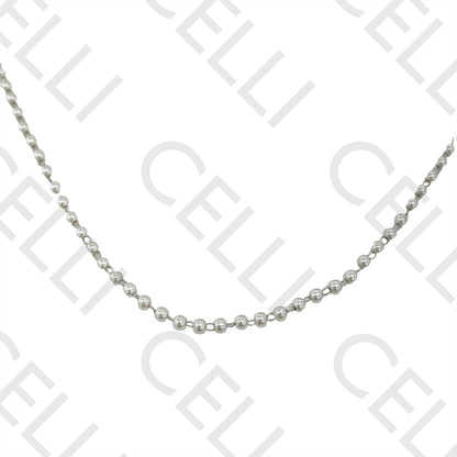 Colar de Aço simples - pérolas