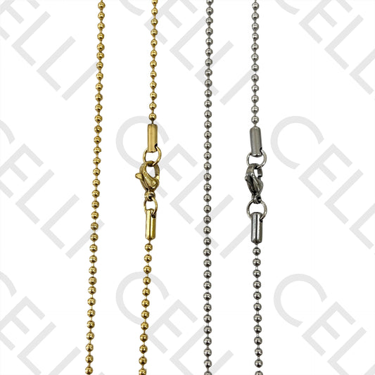 Colar de Aço Simples - bolinhas 2mm