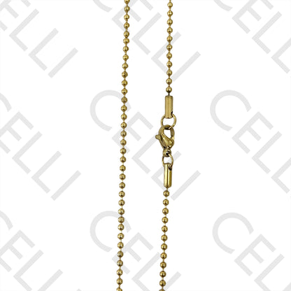 Colar de Aço Simples - bolinhas 2mm