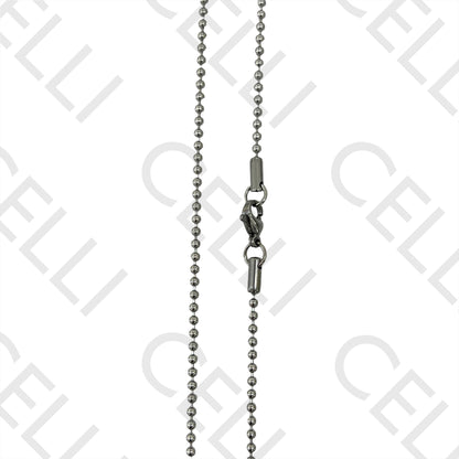 Colar de Aço Simples - bolinhas 2mm
