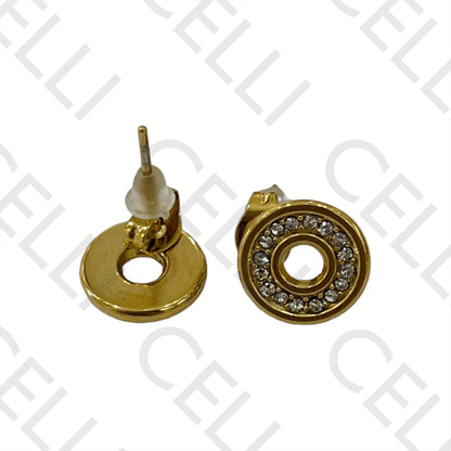 Steel Earring - circle with brilliants