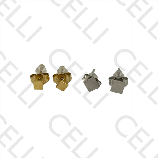 Steel Earring with Charm - Square