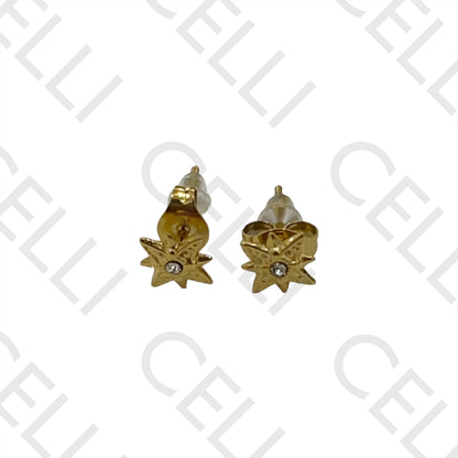 Steel Earring with Charm - North Star with Brilliant
