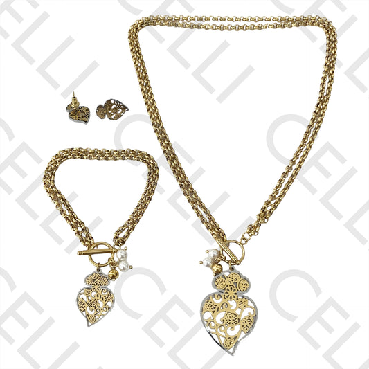 钢制项链/手链/耳环 - 维亚纳之心