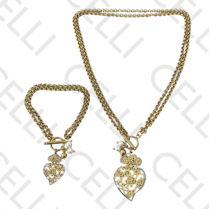 钢制项链/手链/耳环 - 维亚纳之心