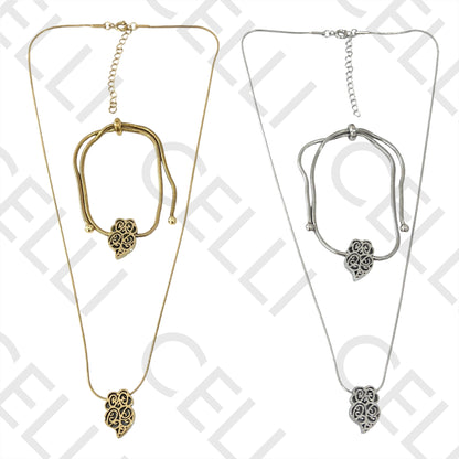 Collar / Pulsera de Acero - Coração de Viana