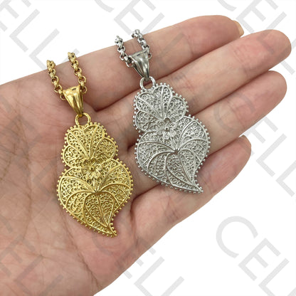 钢制项链/耳环 - 维亚纳之心