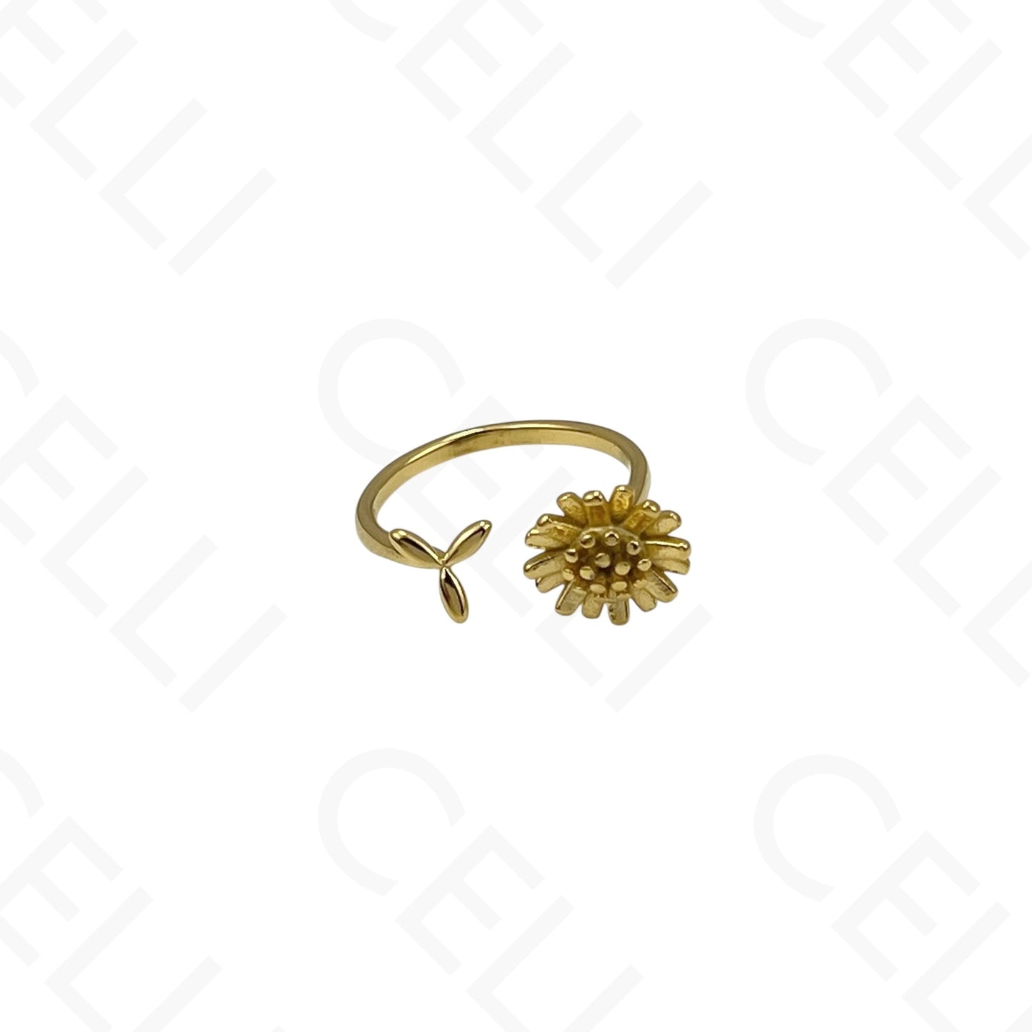 Anillo de acero ajustable - flor