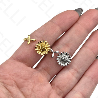 Anillo de acero ajustable - flor