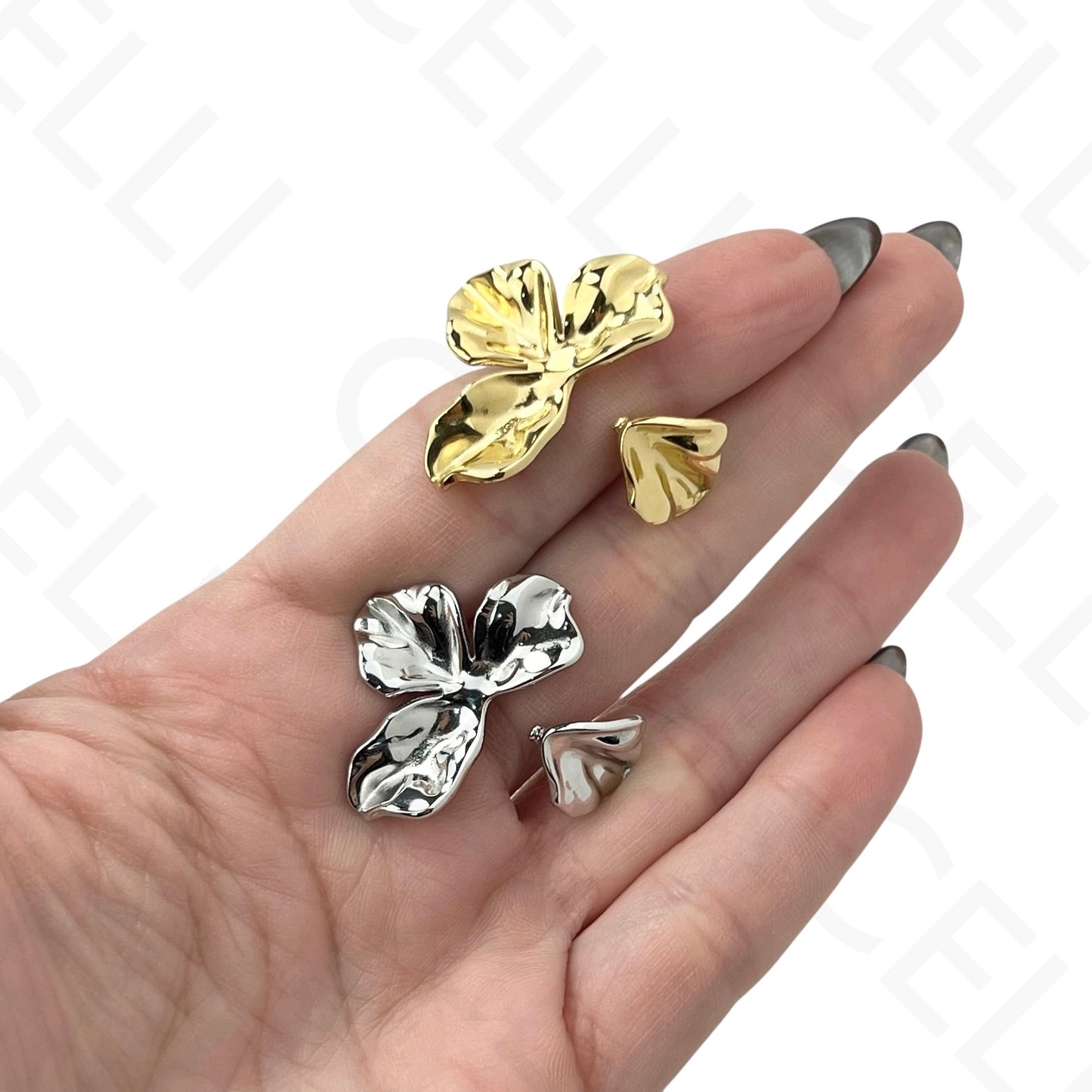 Anillo de acero ajustable - flor