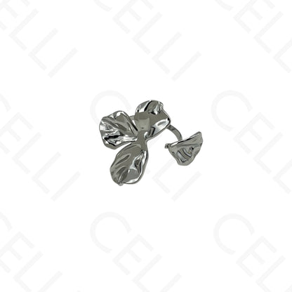 Anillo de acero ajustable - flor