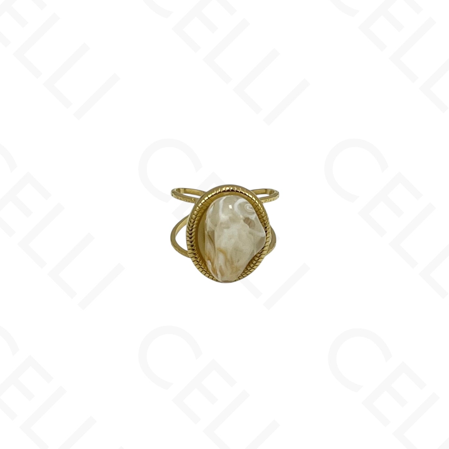 Anillo de Acero Ajustable - con resina