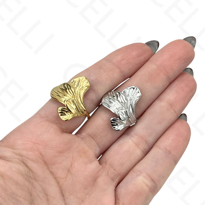 Anillo de acero ajustable - flor