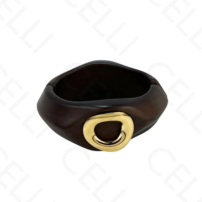 Bracelete de Aço - resina matte com acabamentos de aço