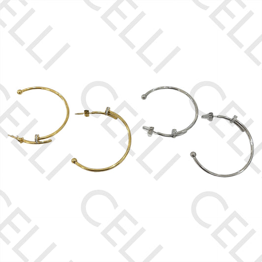 Steel Earring with brilliants - stud