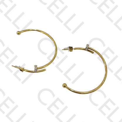 Steel Earring with brilliants - stud