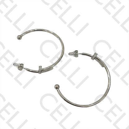Steel Earring with brilliants - stud