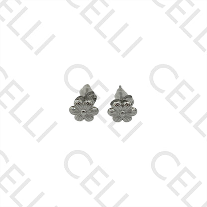 Steel Earring with Charm - Flower