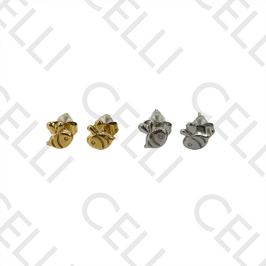 Steel Earring with Charm - Bee