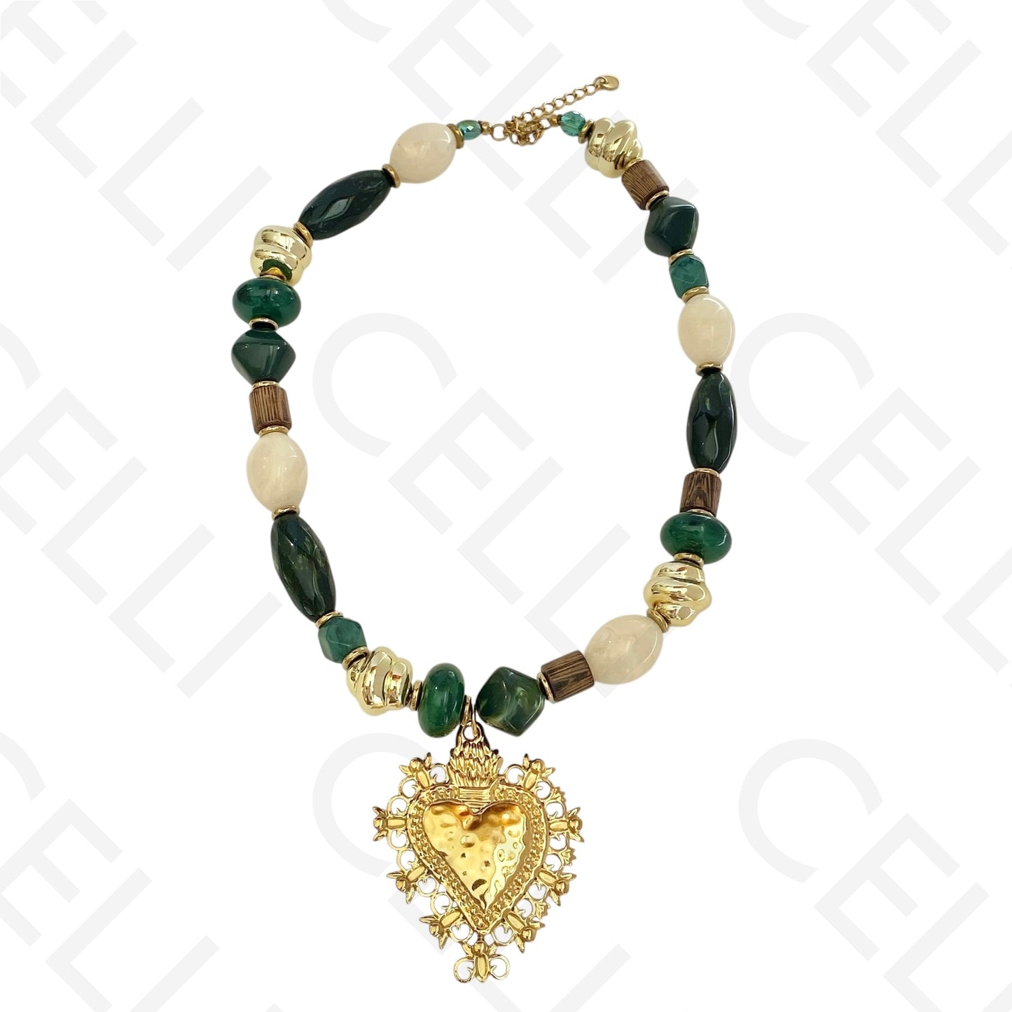 Steel necklace - large fish pendant