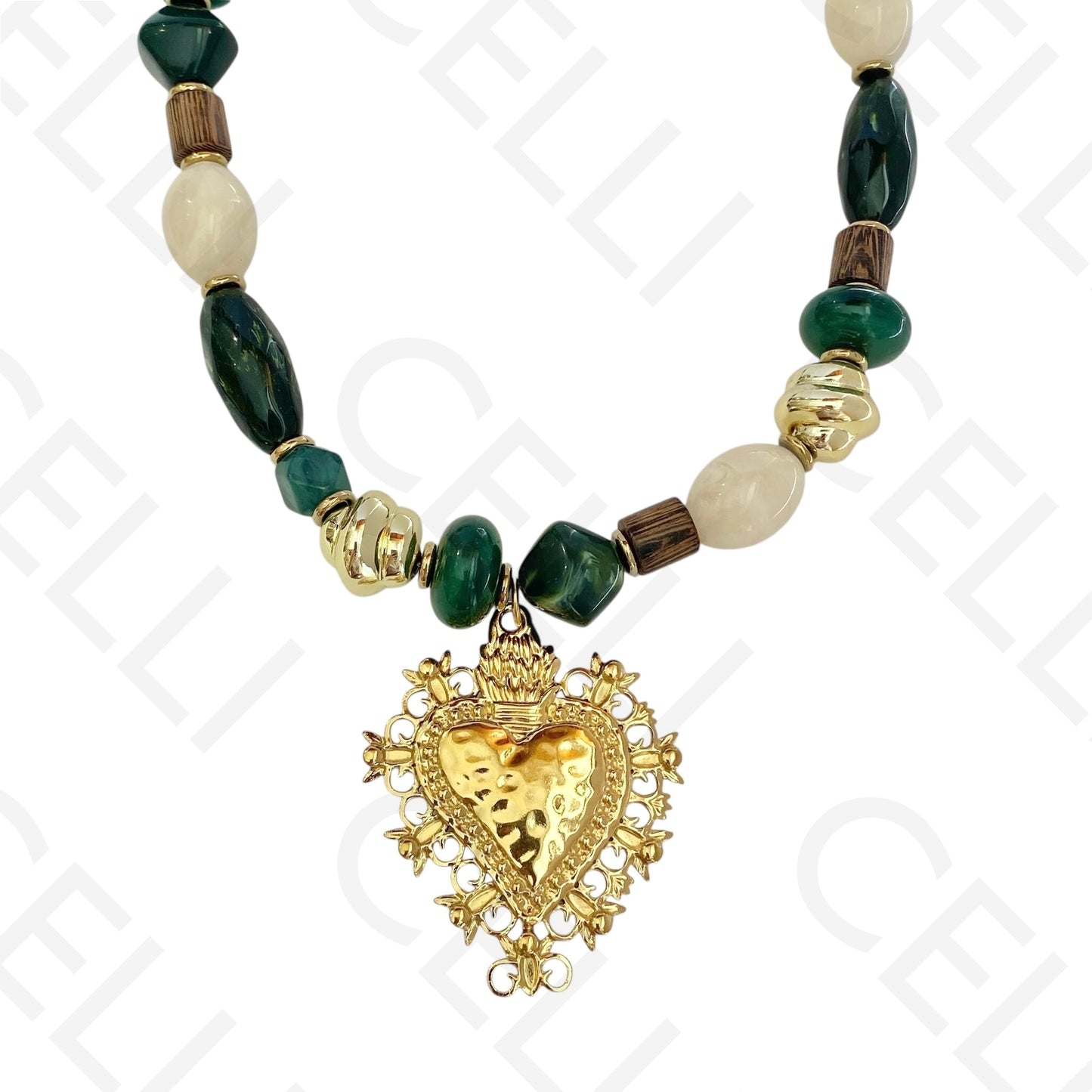 Steel necklace - large fish pendant