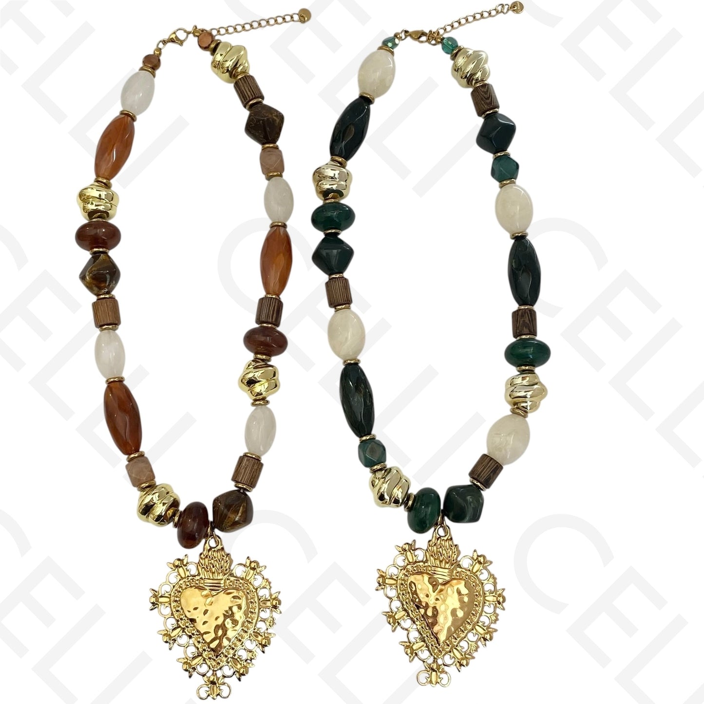 Steel necklace - large fish pendant